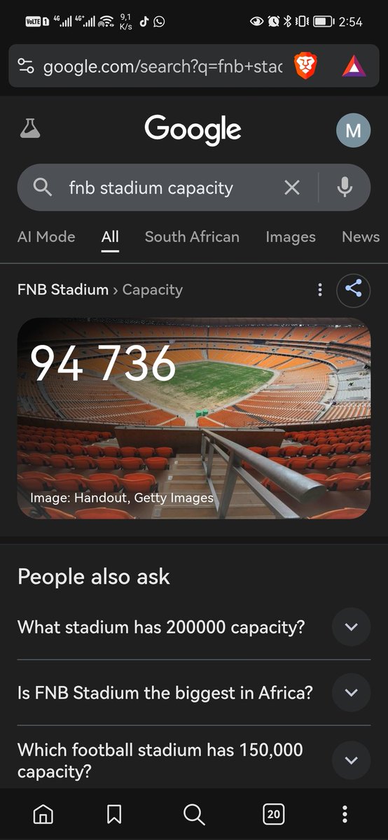 Mantee_Qa's tweet photo. @Jeff_Juice012 @SABC_Sport I wonder where other 6000 people sitting at FNB. https://t.co/WLFAHaJvua