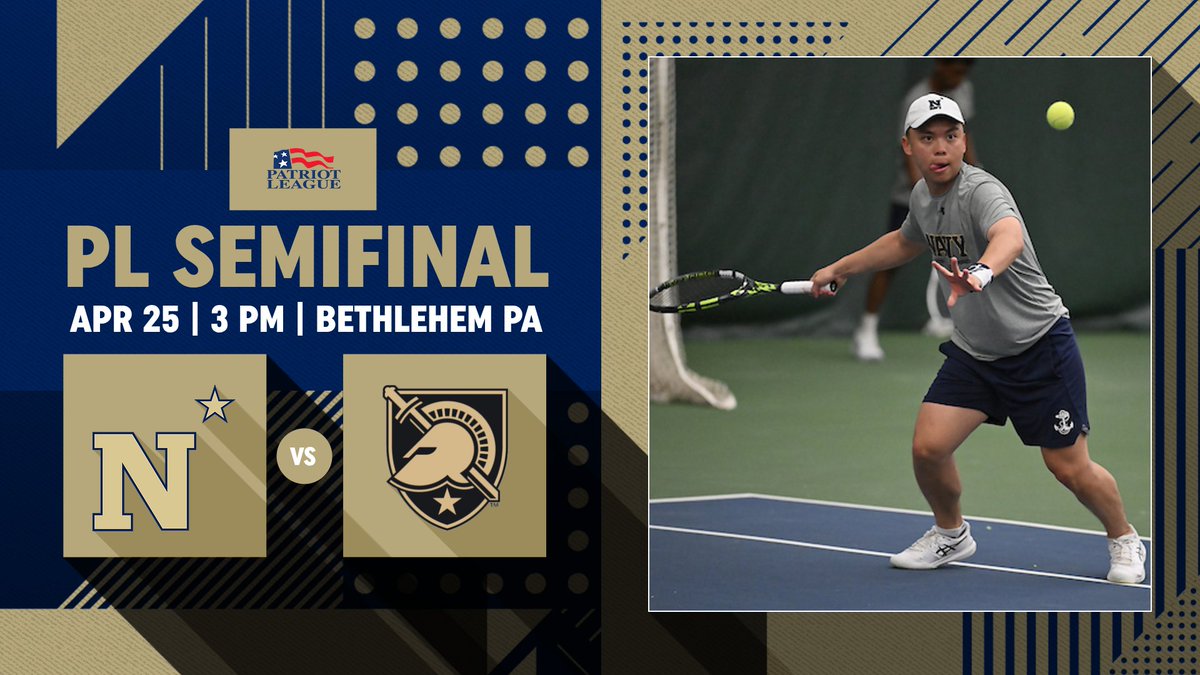 NavyMensTennis's tweet image. Navy set for rematch with rival Army in today's Patriot League Semifinal. Match is scheduled for 3pm. #GoNavy