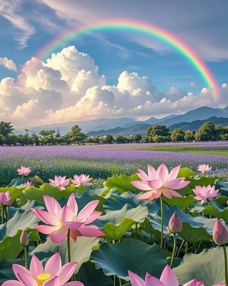 Rainbow above the clouds 💙