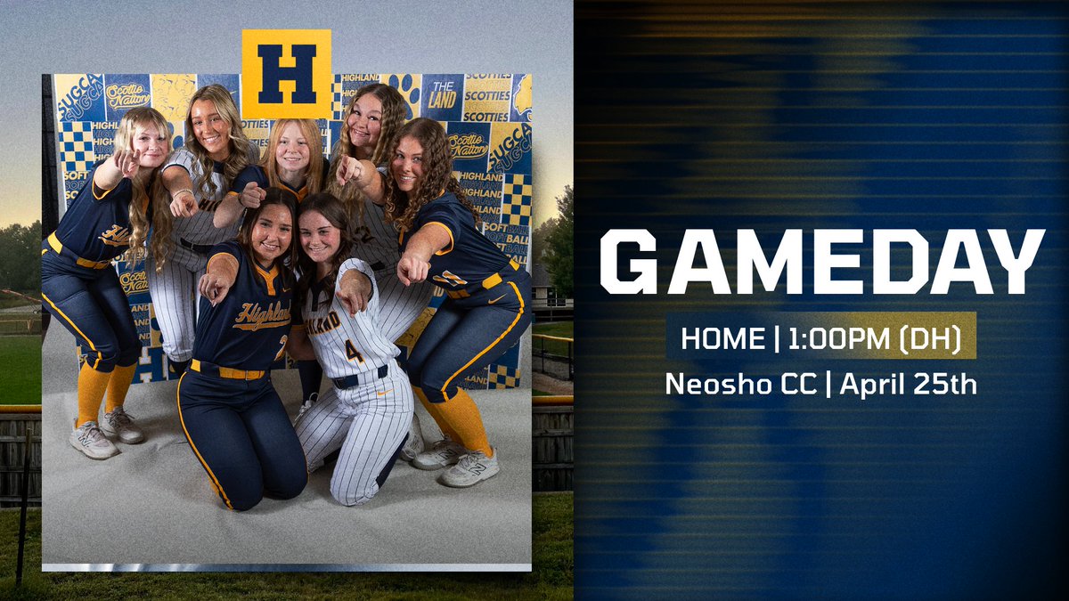 HCCscottieSB's tweet photo. SOPHOMORE DAY! Highland Softball hosts Neosho CC today at 1:00 PM in a doubleheader right here at home! https://t.co/wbHcsHb5Je