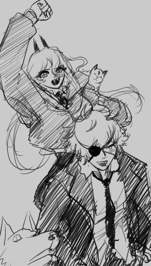 da_fukou's tweet image. Denji &amp;amp; Powy WIP #chainsawman