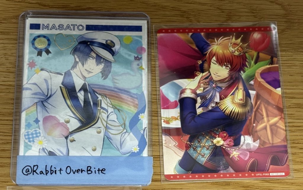 RabbitOverBite's tweet photo. @kyoju_o411m39 初めまして、検索より失礼します。BOX特典真斗＆別ツイのSRセシルを同種の音也と郵送交換頂くことは可能でしょうか。ご検討くださいますと幸いです、よろしくお願いします。 https://t.co/4DP1WUOFKC