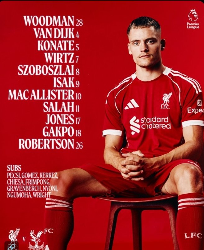 Fanzelsportsng's tweet image. How #Liverpool line up to face #CrystalPalace in this afternoon's #PremierLeague game at #Anfield with the #Reds looking to get the three points they need to all-but secure #ChampionsLeague football.        
#Palace #EPL #Eagles #LFC #CPFC #LIVCRY #England #UCL