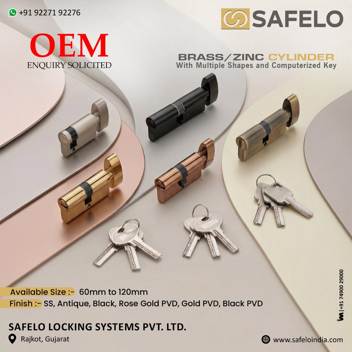 ibais_hardware's tweet photo. SAFELO LOCKING SYSTEMS PVT. LTD. - RAJKOT
đMr. Raj Patel - +91 9227192276
đ˛https://t.co/qoteC72TVt
.
#CylinderLock #DoorSecurity #LockingSystems #HardwareSecurity #DoorHardware #SafetyFirst #BrassCylinder #ZincCylinder #SecuritySolution #ArchitecturalHardware
.
@ibais_hardware https://t.co/MDAJXj0BzZ