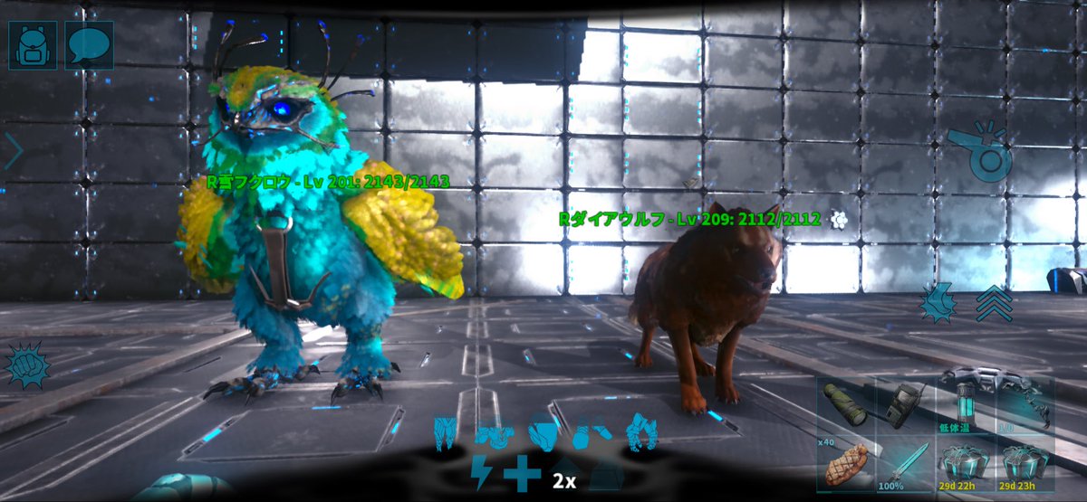 kazz0109k's tweet photo. Rフクロウのイベカラまだおった(≧∀≦)
ついでにRオオカミもお招きしました👍
#arkモバイル2
#ARKモバイル2 https://t.co/6MueXSsAai