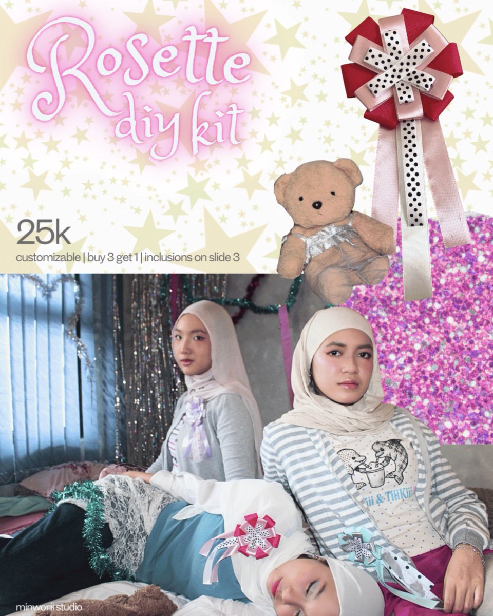 minworiistudio's tweet photo. °+. Rosette ribbon DIY kit
Pre-order: 25 April - sold out

price 25k 

how to order? 
PO link on reply below or dm us^^

*open for bulk order, get special price!
[likes and reposts are very appreciated]💞 https://t.co/VCvG3CysLF