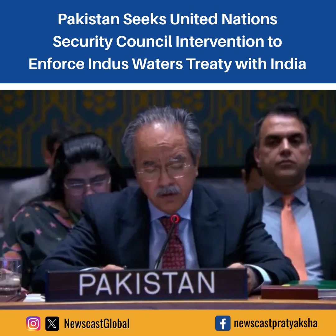 NewscastGlobal's tweet image. India suspended #IndusWatersTreaty post #PahalgamAttack, stating #Pakistan will not receive river waters flowing from India unless it halts its proxy terror actions. As concerns over the fallout grow, Pak’s UN envoy Asim Iftikhar Ahmad has appealed for restoration of the pact.