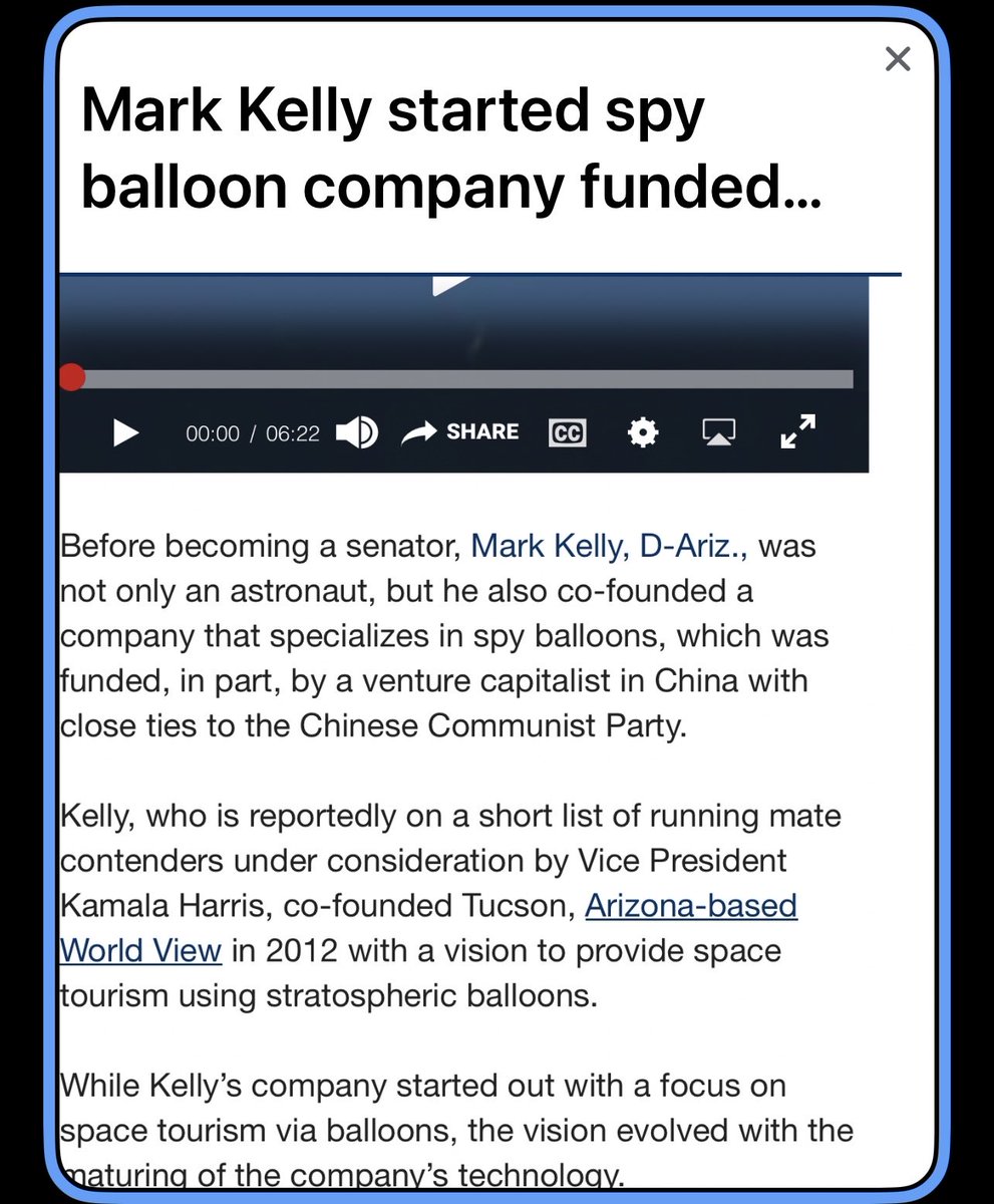 <a href="/JoshHall2024/">Joshua Hall</a> <a href="/sully4846/">james sullivan</a> Make no mistake, not the first time <a href="/SenMarkKelly/">Senator Mark Kelly</a> has betrayed his country. His first venture in the private sector he CHOSE to partner with a China based VC fund with ties to the CCP