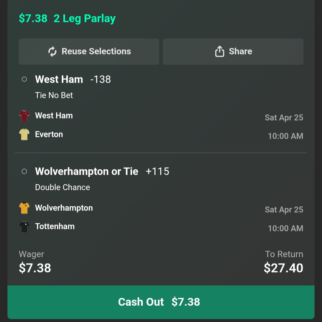 burroaks77's tweet photo. Called this the "All my homies want to see Tottenham fail" parlay @TwoFootTalk https://t.co/1OuYx1Lcv0