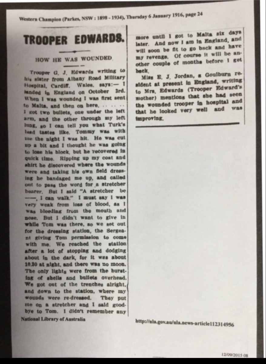 Albany1914's tweet image. Today is Anzac Day. We remember soldiers Gordon Edwards &amp;amp; David Cresser who spent time at Albany Military Hospital during World War 1. #Anzac #WW1