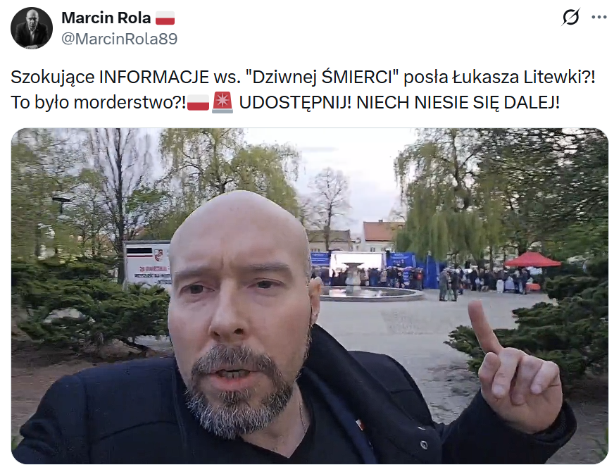 Wczoraj w serii "Poczet konserwatystów polskich" było dwóch konserwatywnych partnerów konserwatywnej M. Schreiber, skaczących sobie do gardeł na gali freak fightów. W dzisiejszym wydaniu Marcin Rola - hiena zbijająca popularność na śmierci Łukasza Litewki. Tacy to ludzie, ci