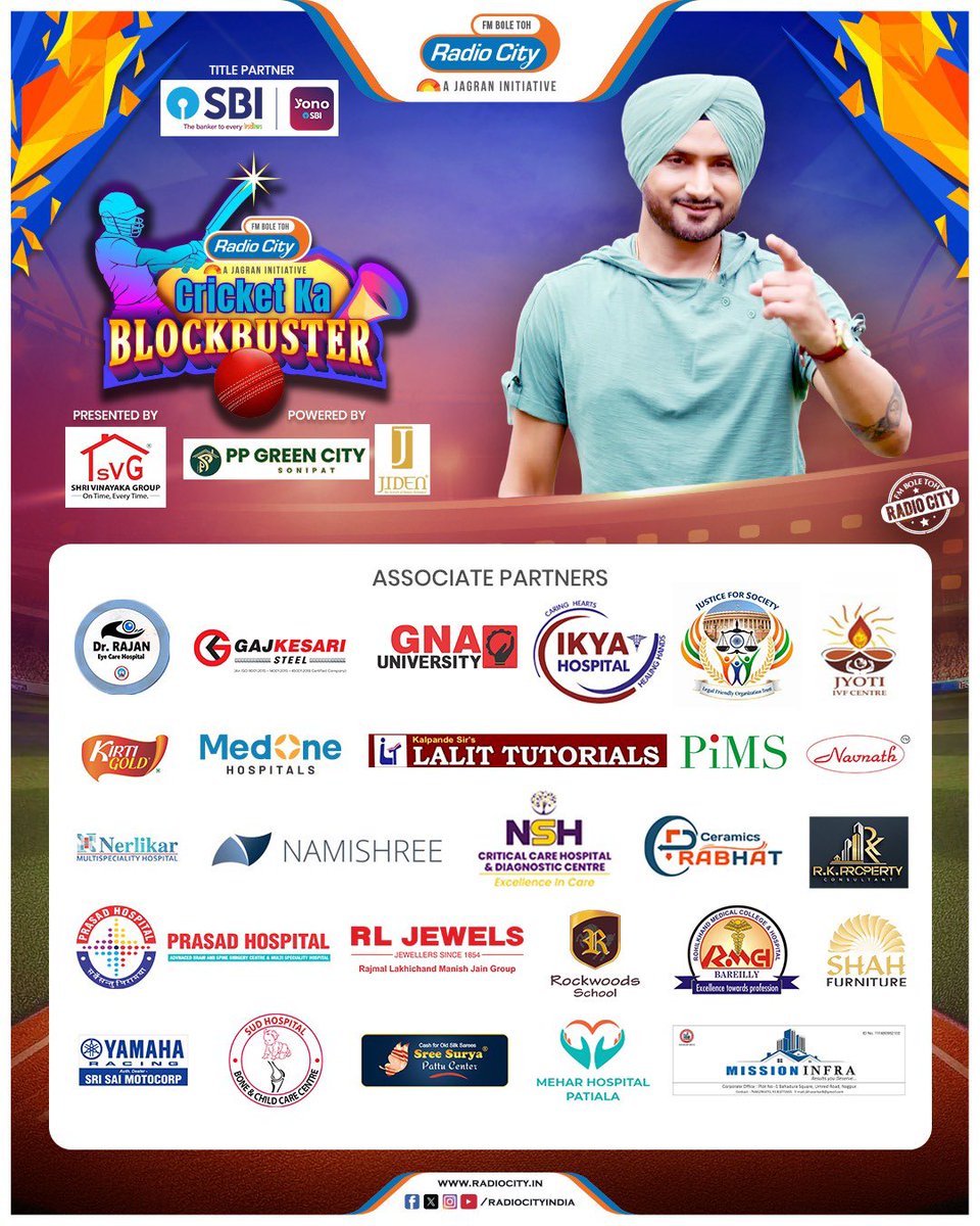 radiocityindia's tweet image. Yono SBI Cricket Ka Blockbuster is back!
Can you predict the winner of today’s match? 

@TheOfficialSBI 

#StayTuned #YonoSBICricketKaBlockbuster #CKB2026 #CricketExtravaganza