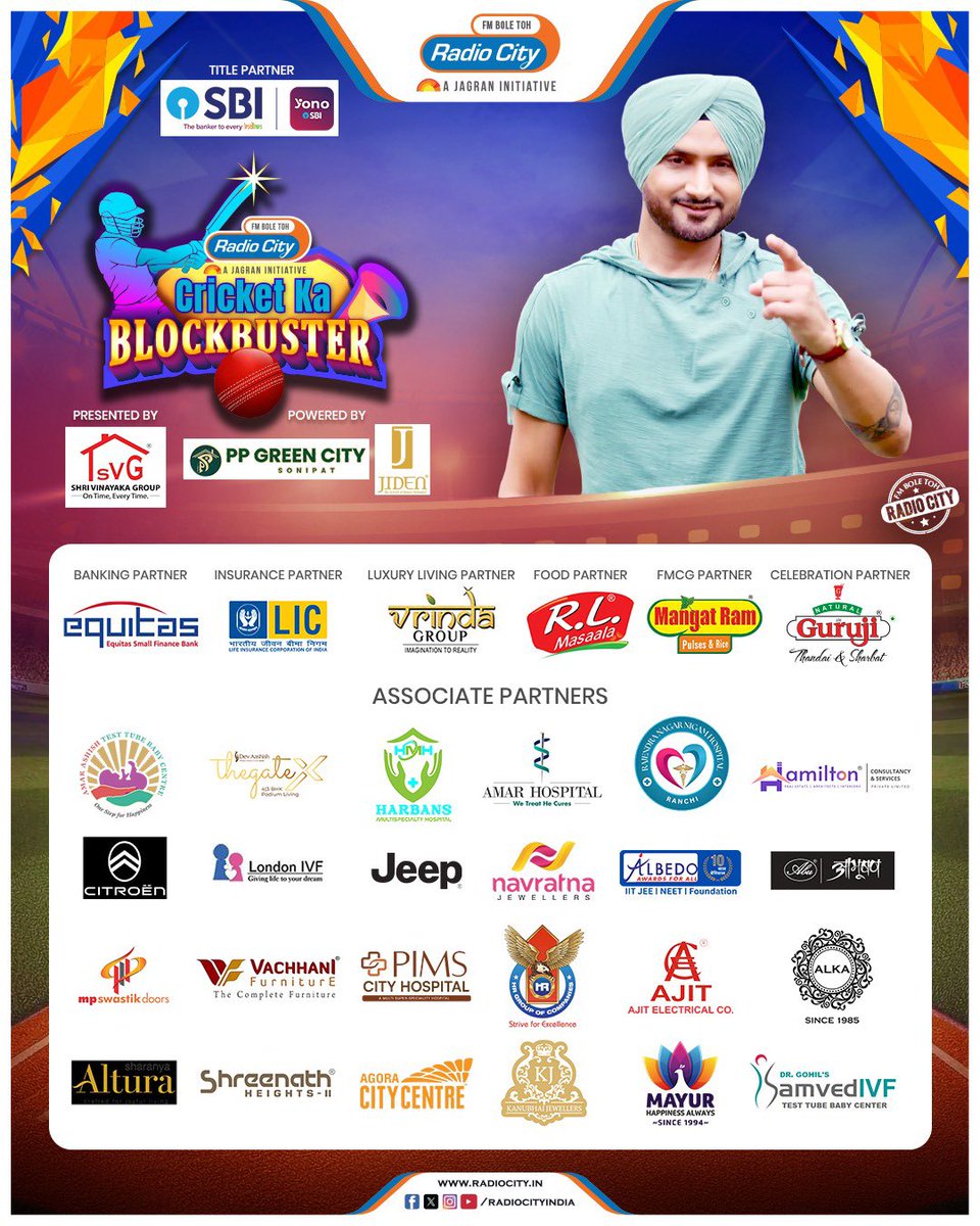 radiocityindia's tweet image. Yono SBI Cricket Ka Blockbuster is back!
Can you predict the winner of today’s match? 

@TheOfficialSBI 

#StayTuned #YonoSBICricketKaBlockbuster #CKB2026 #CricketExtravaganza