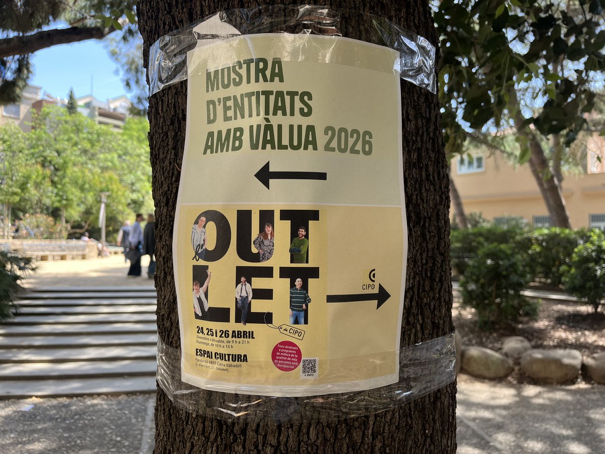 Hola, <a href="/ciposabadell/">CIPO</a>, desitjo molt s'èxit a l'outlet, tanmateix com a persona directament relacionada amb CIPO em sap molt greu q aquest nom estimat formi part de l'incivisme a la ciutat; ni l'espai públic ni el arbres són indicats per a fixar-hi res.Reicindim 1 any més. #Sabadell