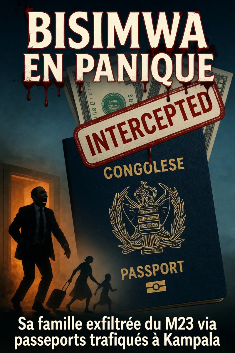 Bisimwa en panique : Sa famille exfiltrée du M23/AFC grâce à des passeports falsifiés à Kampala !👩‍👩‍👦democratiechretienne.org/2026/04/25/bis… #RDC #RDCONGO #DIOMI #BISIMWA #PASSEPORTS_FALSIFIES #M23