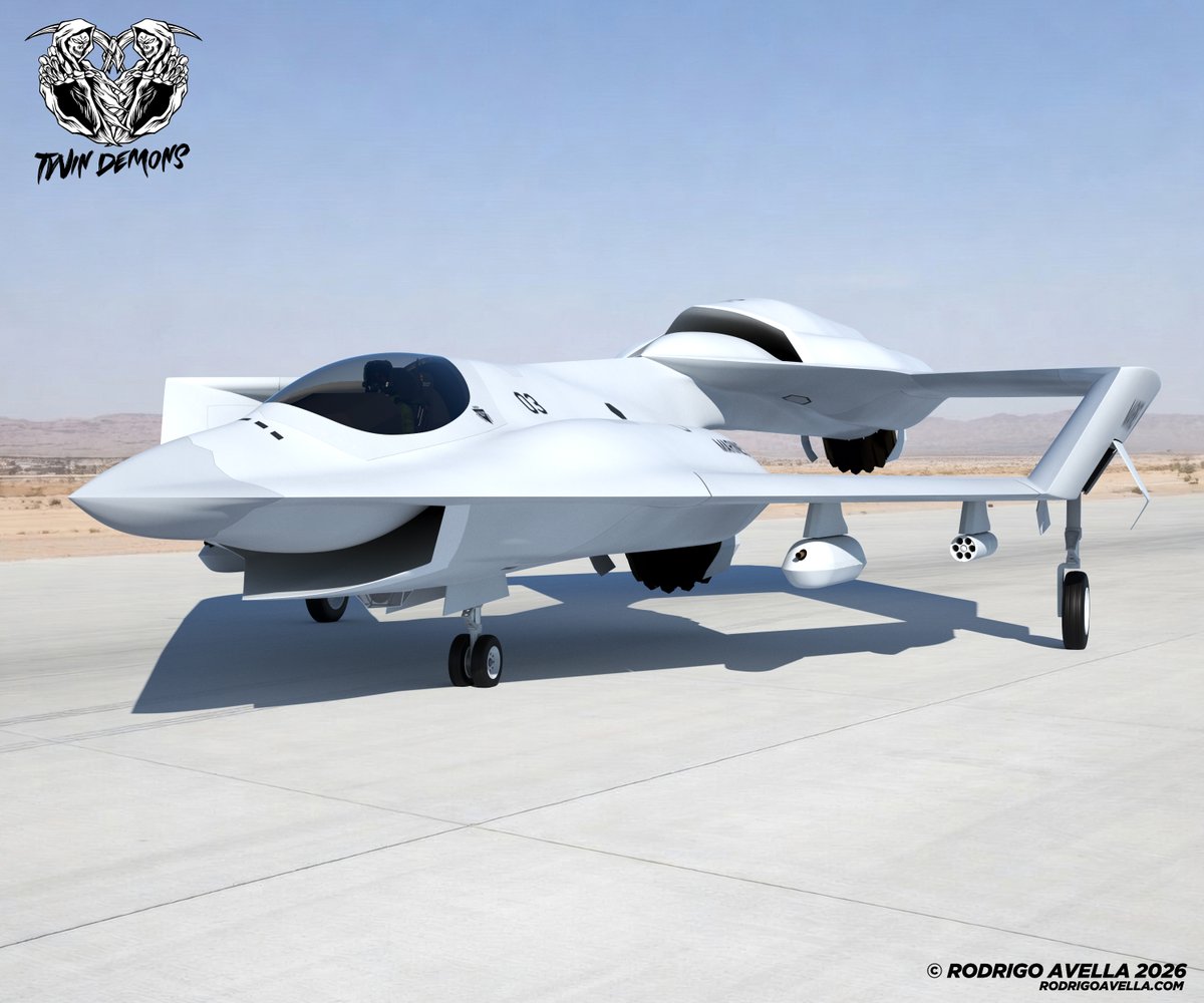 rodrigoavella's tweet photo. Twin Demons - STOL Concept aircraft
#stol #vtol #landing #attack #sixthgenerationfighter #fx #faxx #ngad #conceptaircraft #usa #airplane #airforce #usaf #navy #fighter #fighterjet #jet #jetfighter #supersonic #stealth #concept #sixthgeneration #uav #ucav #drone #F47 #Boeing https://t.co/Xcqeip1zCH