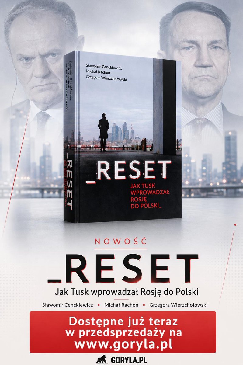 Cenckiewicz's tweet image. Po lekturze "Resetu" Tuskowi będzie trudniej kłamać o wpływach rosyjskich a Wy dostaniecie arsenał amunicyjny do walki z jego kłamstwami! 

Wszystko zaczyna się od opowieści o 20 grudnia 2023 r. i wejściu policji oraz ludzi osobistego ochroniarza Jaruzelskiego do TVP... Co za