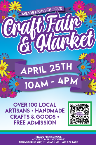 MeadeHSAACPS's tweet photo. Join us today from 10AM - 4PM for the Spring Craft Fair &amp; Market! Over 100 local vendors and artisans. https://t.co/trGNtn6qaF