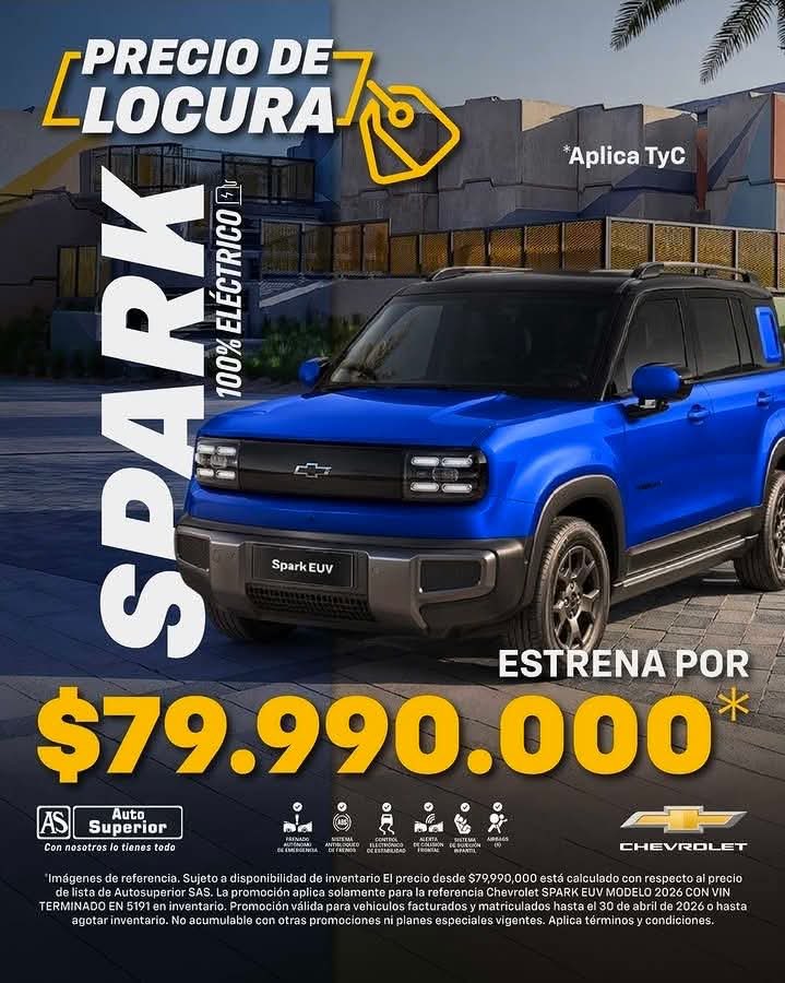 La guerra de precios de los carros en Colombia no da tregua

El <a href="/ChevroletCo/">Chevrolet Colombia</a> Spark EUV costaba 100 millones a comienzos de este año