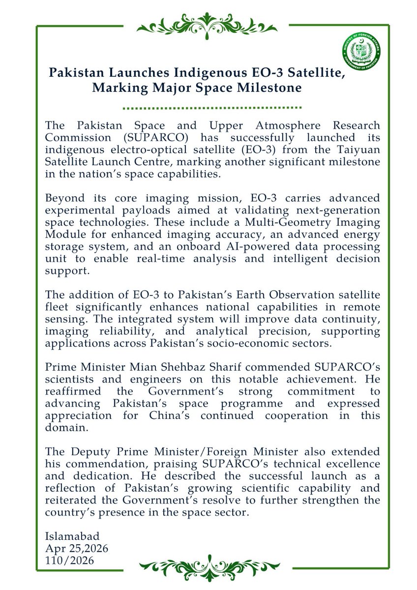 Ministry of Foreign Affairs - Pakistan tweet media