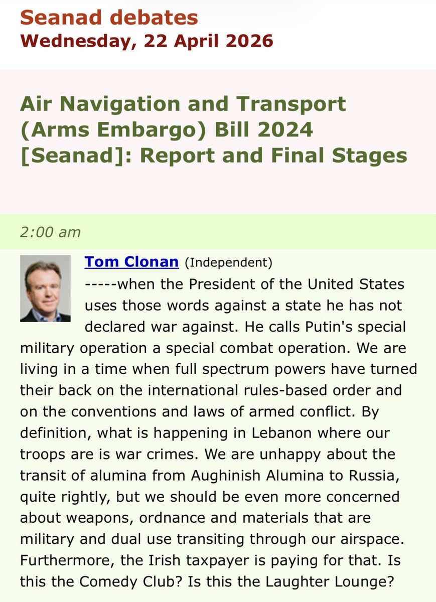 A sincere thank you to 3 Irish politicians who very recently brought up the export of Alumina to Russia to parliament. 

Please keep this issue alive. It shames our country. 

<a href="/ivanabacik/">Ivana Bacik</a> 
<a href="/Donnchadhol/">Donnchadh Ó Laoghaire</a> 
<a href="/TomClonan/">Dr Tom Clonan</a>