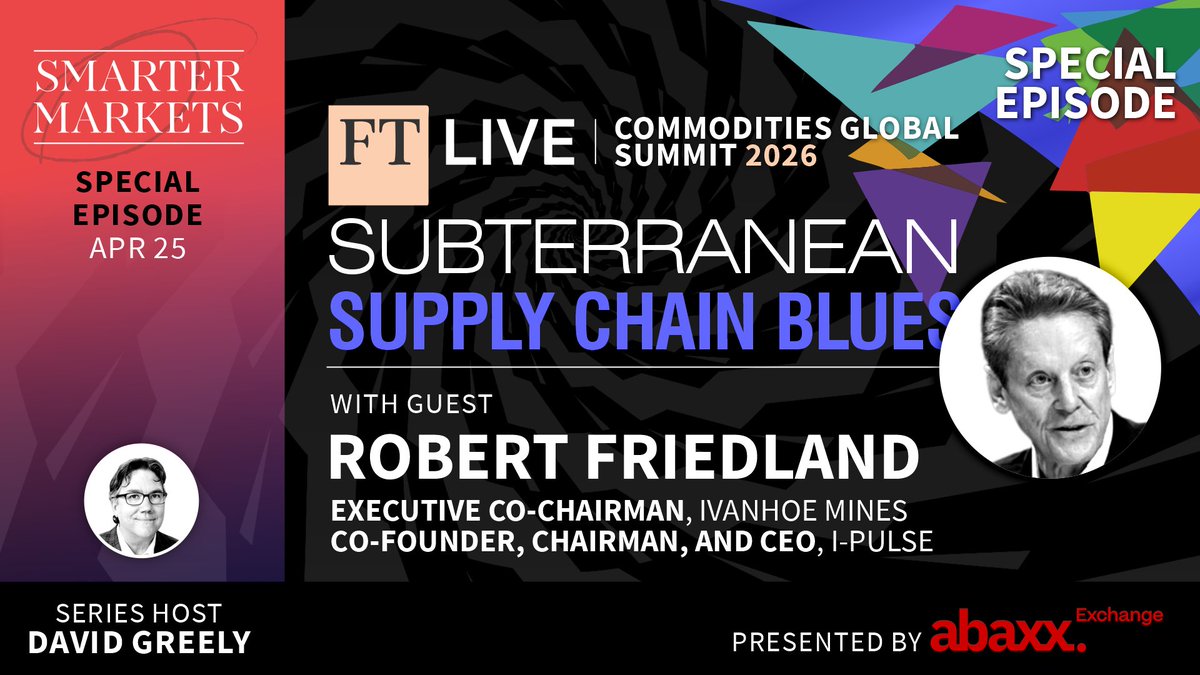 Following his keynote at #FTCommodities, @Robert_Ivanhoe joined <a href="/DavidVGreely/">David Greely</a> in Lausanne to bring the physical world shaping modern life into focus -- connecting the path from mine to molecule to the power, products, and platforms we rely on every day.

smartermarkets.media/special-episod…