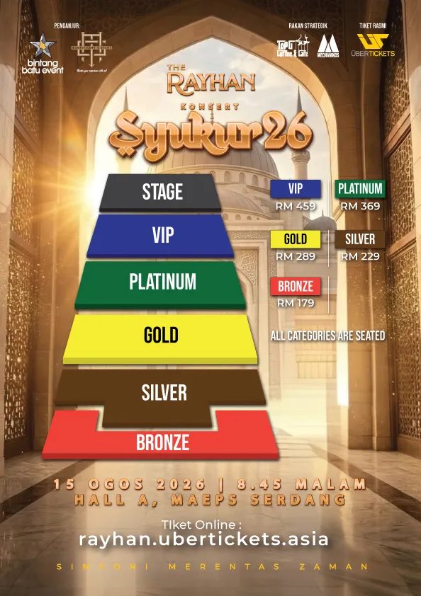 aishahkim_07's tweet photo. :¨ ·.· ¨:
`· . ꔫ Ticketing Service 🎫
↳ #ts_aishahkim ౨ৎ
THE RAYHAN : KONSERT SYUKUR 26
🫧 Service Charge: RM15 per slot
🫧 Fully refundable if tickets can't be secured
💌 DM to book
#THERAYHAN #KONSERTRAYHAN #THERAYHANinKL https://t.co/nNtYtLoC91