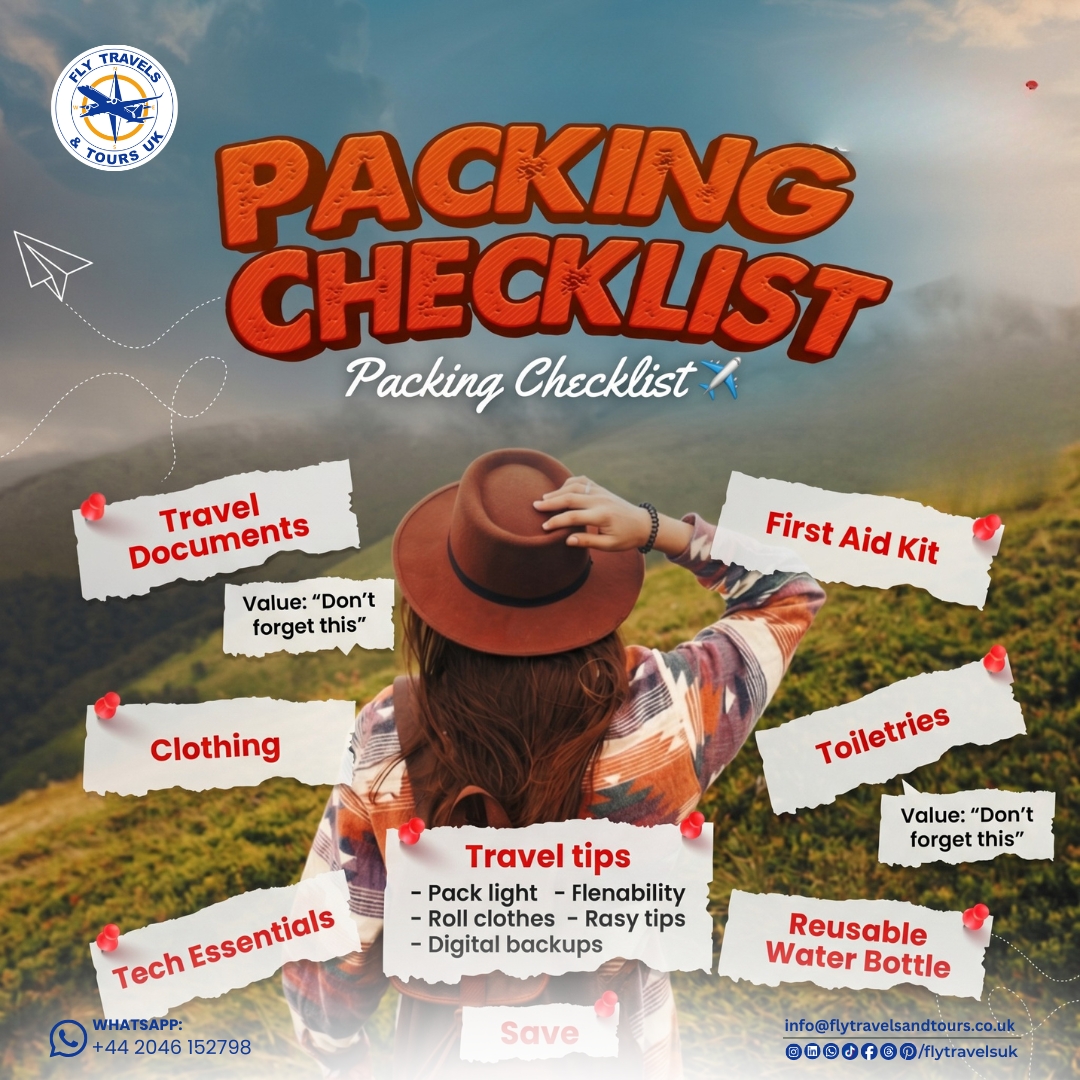 flytravelsuk's tweet image. Stop the packing panic! 🛑✈️ 

Our Ultimate Checklist for your next flight: 
✅ Passport &amp;amp; Visa (Check expiry!) 
✅ Universal Adapter &amp;amp; Power Bank 
✅ TSA-sized Toiletries 
✅ A change of clothes in carry-on
Full guide here! 

 #TravelHacks #FlyTravelsUK #SmartTravel