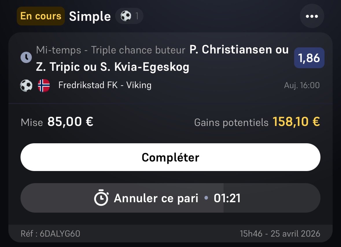 Mnc10_'s tweet photo. Étape 1 🇳🇴 

TC MT - 1.86 

#TeamParieur https://t.co/BL1C2N2jMP