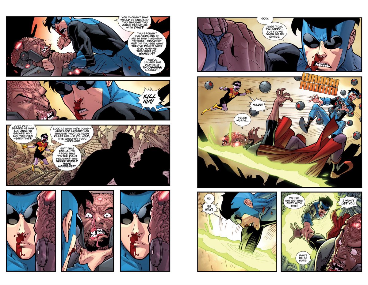 ForeverrrrGreen's tweet photo. binged alot last night, main notes

invicible war is lame as FUCK in the comics way too short way too fast paced

conquest fight is still incredible, first time the comics have really moved me like the show https://t.co/xtboCFLnzs