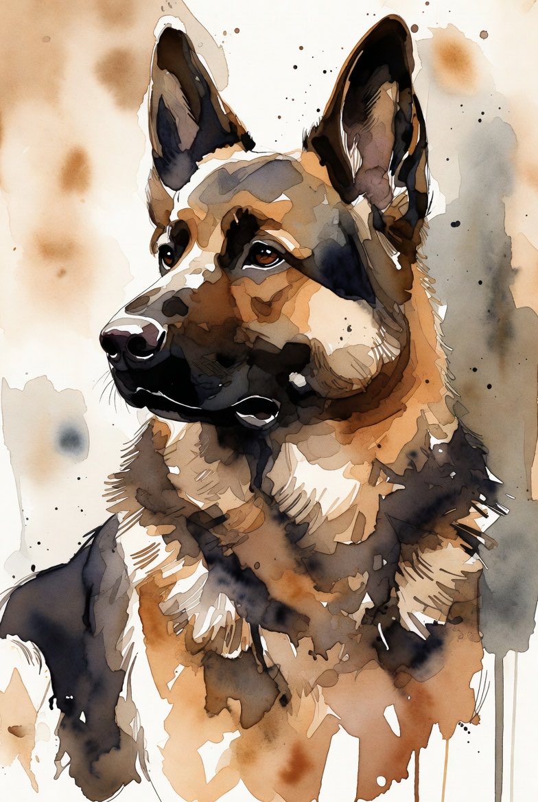 シェパード犬の油彩画 油絵】リアルな犬（ジャーマン・シェパード）を描く Draw a realistic