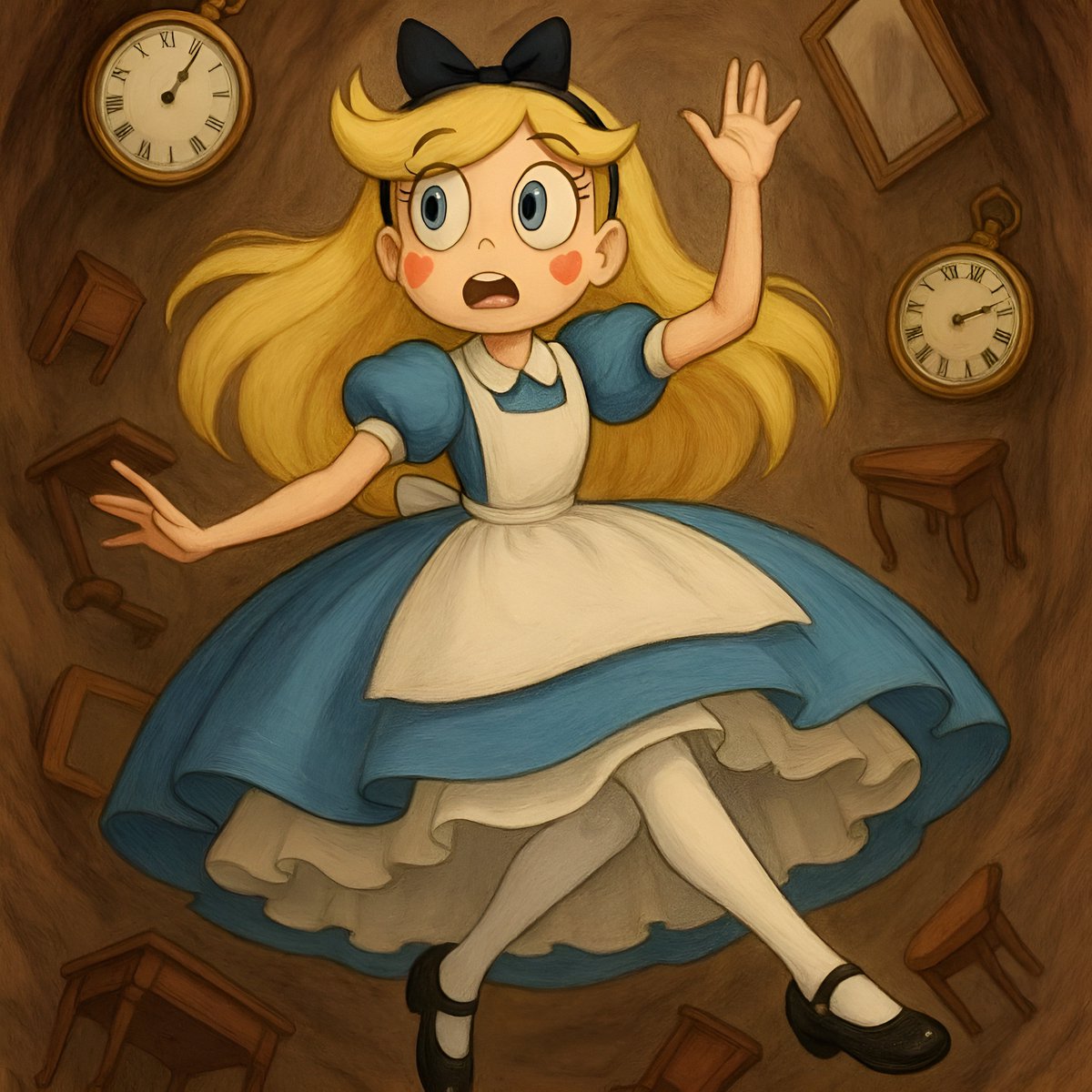 Rexsaurus_ofic's tweet image. Cayendo por la Madriguera del Conejo Blanco

#StarButterfly #starvstheforcesofevil #AliceinWonderland #Fanart #Dress #Beauty #Crossover #starvstheforcesofevilfanart #RabbitHole #Paraskirt #DressParaskirt #ParachuteSkirt