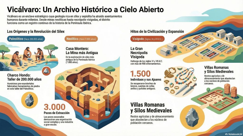 ¿Sabías que Vicálvaro es un archivo histórico de 7.000 años? 🏺✨
40 años de investigación de la asociación Vicus Albus 📜, hoy sabemos que tenemos: ⛏️ La mina de sílex más antigua de la Península
. 💀 ¡+900 tumbas visigodas!
. 🐢 ¡Tortugas gigantes!
🏘️💪 #Vicálvaro #VicusAlbus