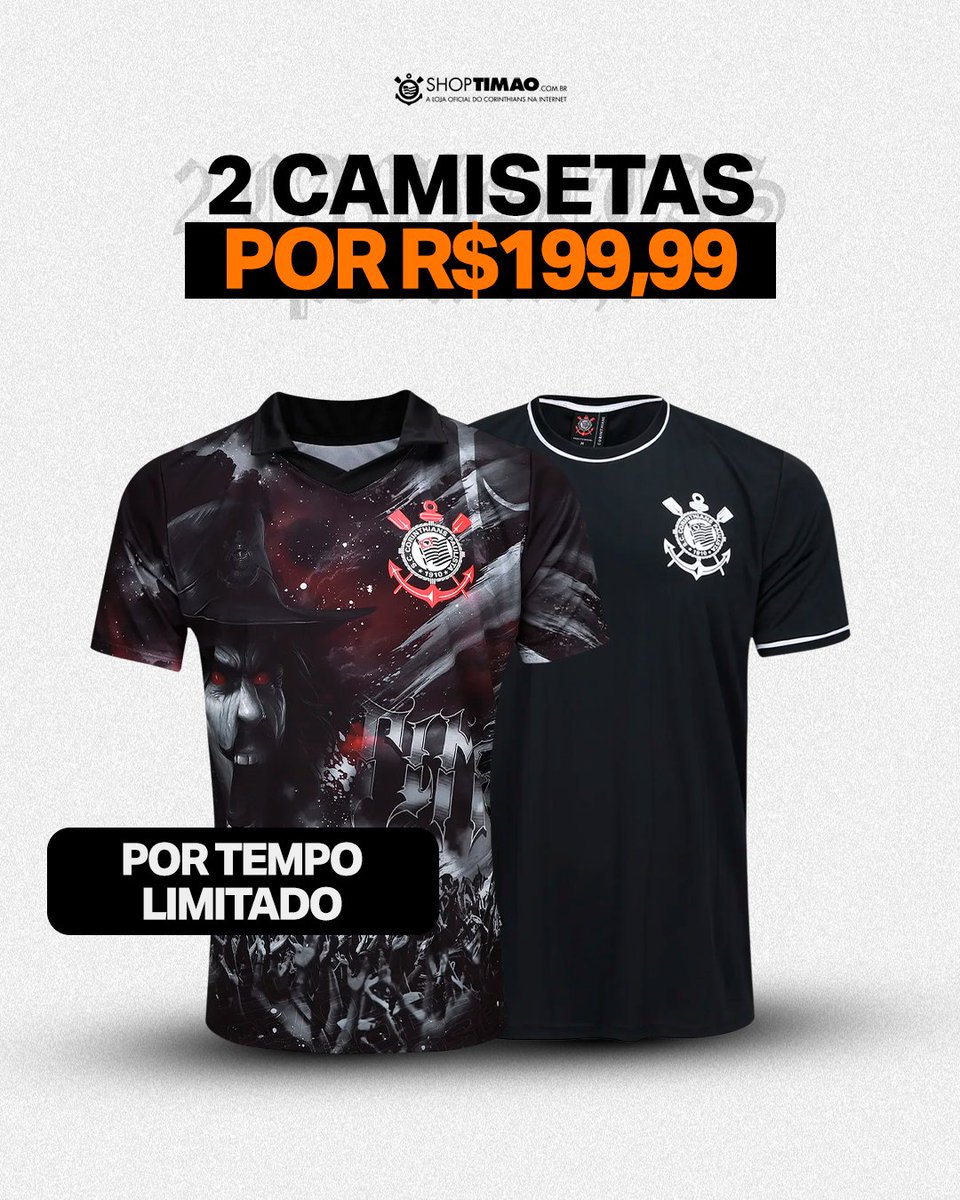 DUAS CAMISETAS PELO PREÇO DE UMA! 🤩

Vem vestir o Timão em dobro com a ShopTimão! Na compra de 2 camisetas inclusas na promoção, você paga apenas R$199,99!

Aproveite que é por tempo limitado! 📦

🛒 mla.bs/02649388