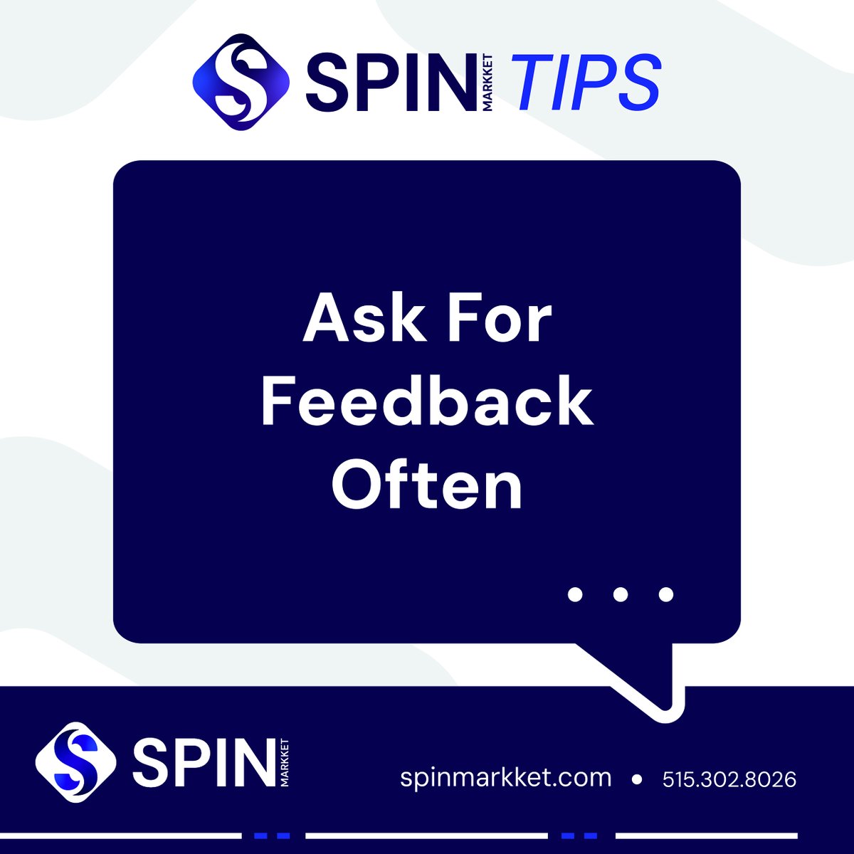 spinmarkket's tweet photo. Growth comes from listening and learning. 👂
Spin Markket Tip: Ask for feedback often.
Regular input from your audience helps you improve and better meet their needs.

#SpinTips #MarketingWisdom #CustomerFeedback #ContinuousImprovement https://t.co/ZZ1AY7O3ye