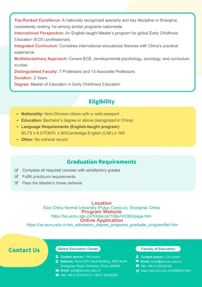 SIPG_NSU's tweet image. ew English-taught Master’s programs in Education open in China. Scholarships available (CGS Type B).

📅 Deadline: Apr 30
More info: mp.weixin.qq.com/s/zTumPxmYSD8n…

Great opportunity for Bangladesh &amp;amp; South Asia.

#CSCSS #StudyInChina #Scholarships #SIPG
