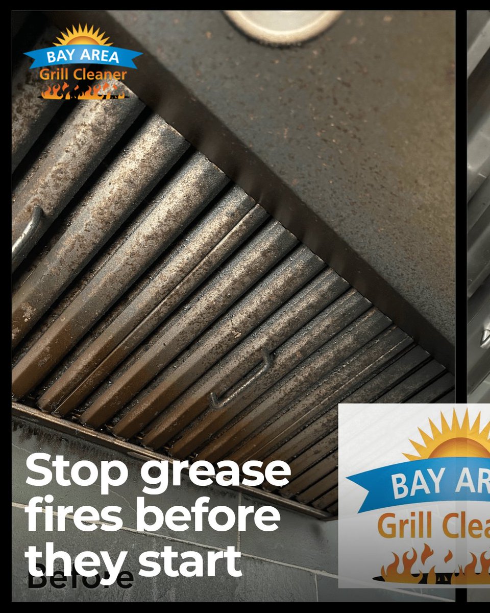BayGrillCleaner's tweet image. Grease buildup in shared grills is a hidden fire hazard. Professional cleaning removes the risk, protects your investment, and keeps your outdoor kitchen guest-ready. Book today.

Contact Us bayareagrillcleaner.com #familyoperated #nearme #beforeandafter