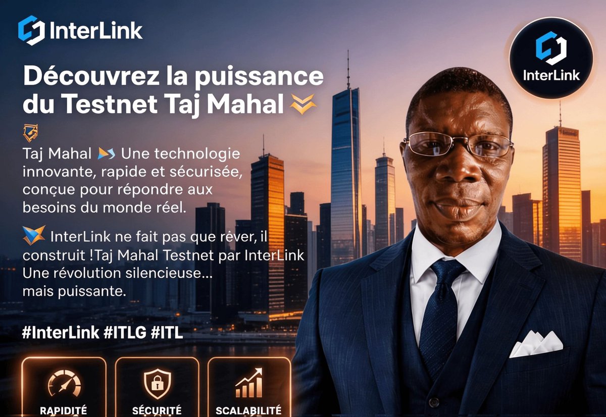 OulaZade's tweet photo. Le Taj Mahal Testnet n’est qu’un début.
InterLink prépare une révolution dans le monde blockchain.
Le meilleur reste à venir 🚀
#InterLink #ITLG #ITL
ID INTERLINK 719369 https://t.co/Vahn4L6s0l