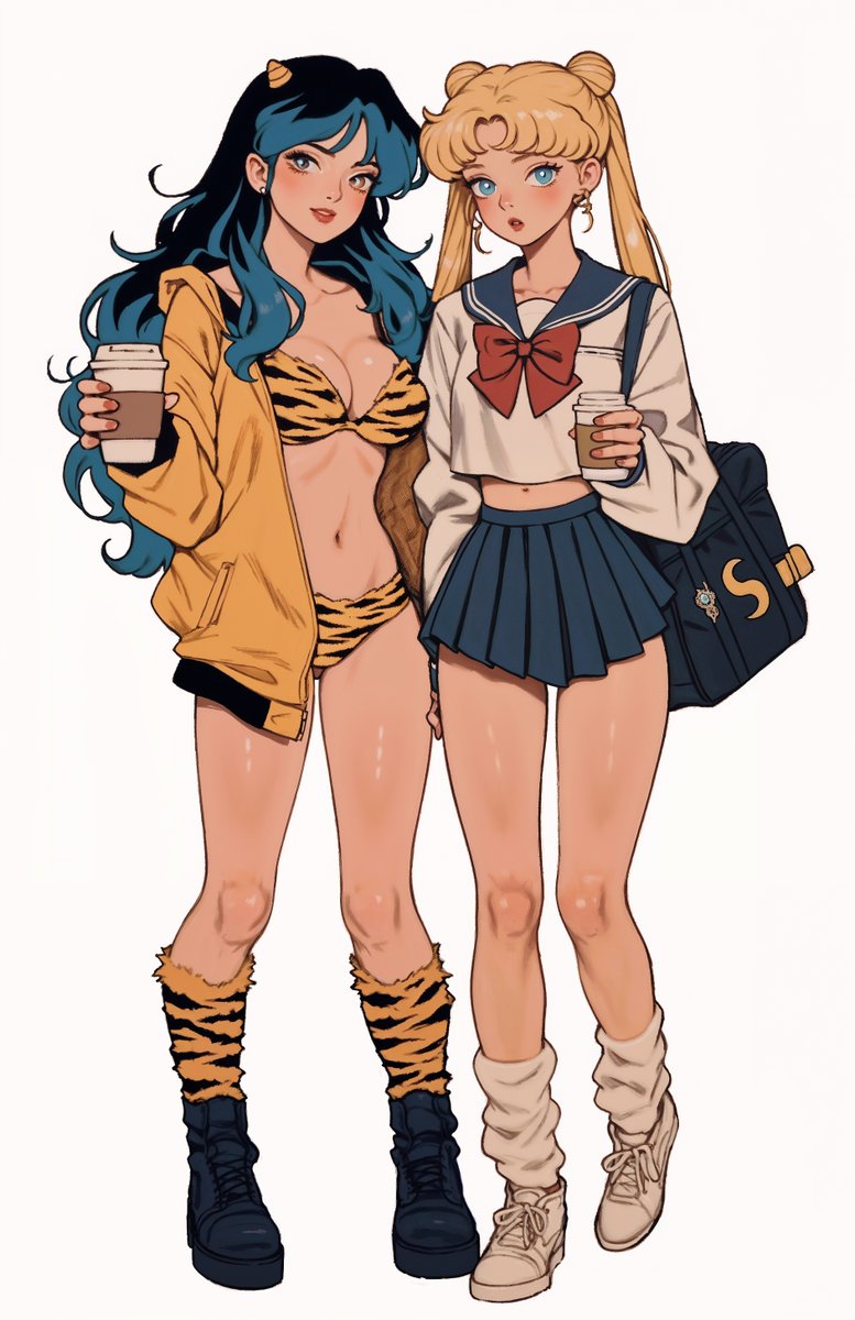 BombGirlsClub's tweet image. Lum and Usagi ❤️ #retro #anime ☕️ #sailormoon