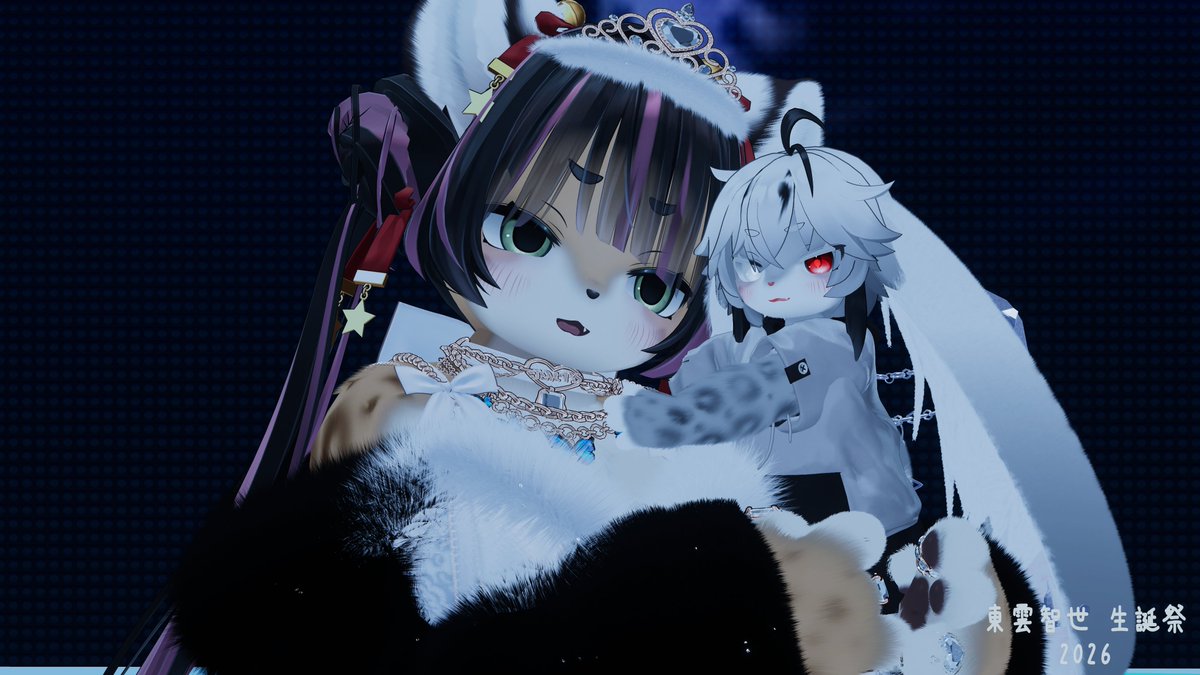 Nyssace's tweet photo. 昨晩、フレ��ドの智世ちゃん（@ShinonomeTomoyo）のお誕生日のイベント『東雲_智世生誕祭2026』に行ってきました！

(●´ω｀●)

智世ちゃん！改めお誕生日おめでとう！
新たな一年が素晴らしい一年になりますように！
🎂お誕生日おめでとーの🎁
🎉あいじま🐾おてて！🎉

🐾(≧▽≦　)꠹ https://t.co/VodoGtxsTN