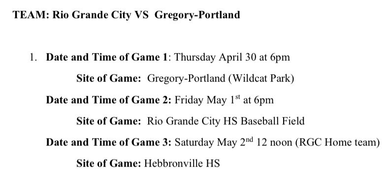 Gregory-Portland Baseball tweet media