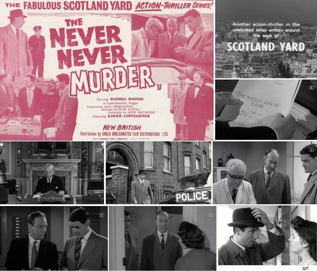 SaveRedlandLibr's tweet image. 3:20pm TODAY on @TalkingPicsTV

From 1961, Ep 37 (of 39) short #Crime film🎥 “SCOTLAND YARD” - “The Never Never Murder” directed by Peter Duffell &amp;amp; written by James Eastwood

🌟 Russell Napier, Maurice Good, John Salew , Frank Sieman

Narrated by Edgar Lustgarten