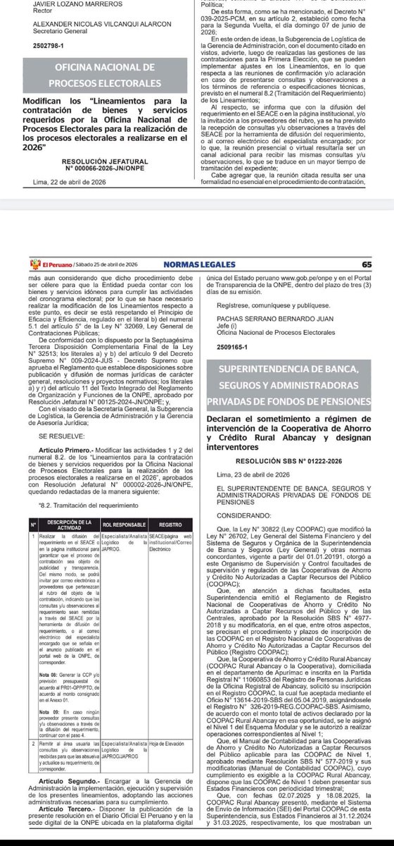 ONPE cambia criterios de contratación para segunda vuelta después de papelón por contratación  presuntamente direccionada a Servicios Generales Galaga. Ahora se podrá hacer seguimiento a la licitación.