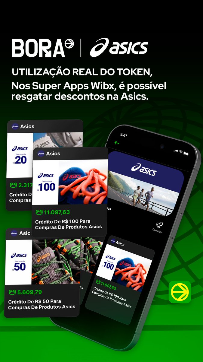 thefutureweb3's tweet image. 👟 #Asics | #Wibx: Performance com benefício real! Nos super apps Wibx, você pode resgatar créditos para gastar na Asics e economizar em produtos esportivos. Mais utilidade, mais vantagem no seu dia a dia.

#SuperApps: linktr.ee/bora.club | musiclovers.app