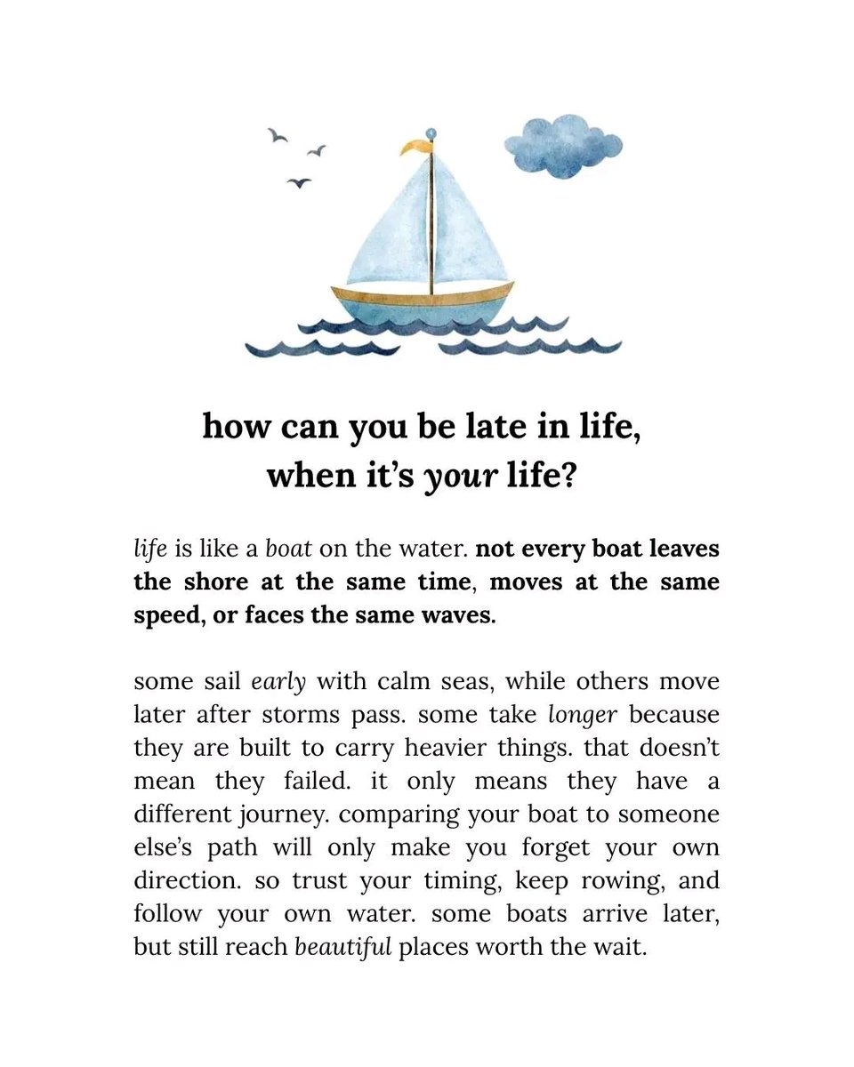 How can you be late in life, when it’s your life?