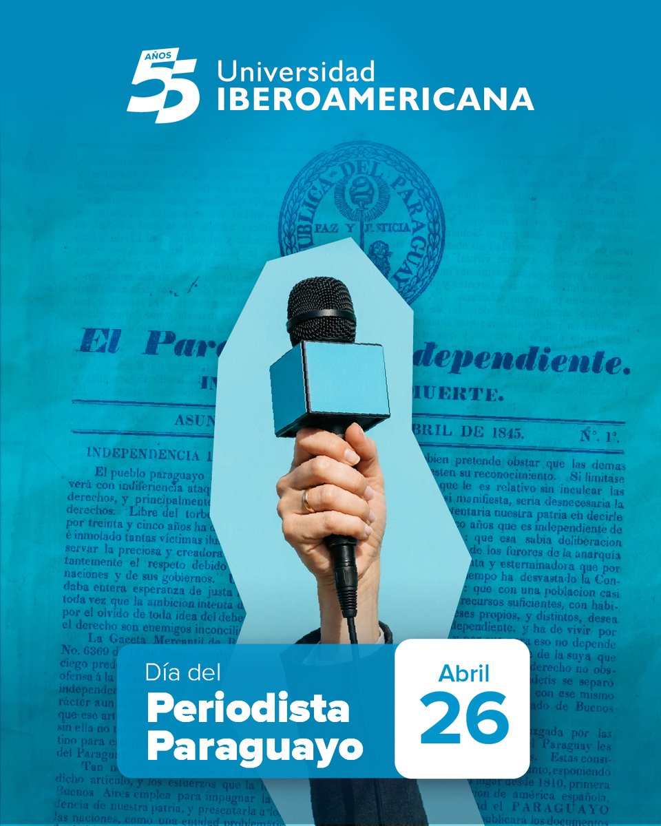 unibepy's tweet image. #UnibePy #DíaDelPeriodista En el Día del Periodista Paraguayo, reconocemos el papel vital de quienes defienden la libertad de expresión. Desde la primera edición de El Paraguayo Independiente hasta la actualidad, la búsqueda de la verdad ha sido el motor de cambio.