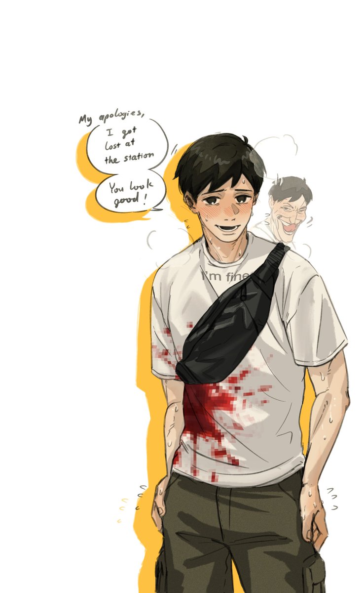 (redrawn) EnnoSaku first date outfits 

3 hours to see Sakusa in Tokyo. Ennoshita got lost somewhere in the subway station in his strange shirt. 

Ennoshita’s face finally turns out well enough for me to show yall

#ennosaku #Ennoshita #Sakusa