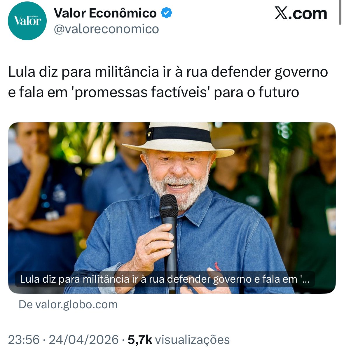 O povo já entendeu o truque: promete mundo, entrega miséria e ainda quer que os outros vão pra rua brigar por ele. Vergonha alheia.