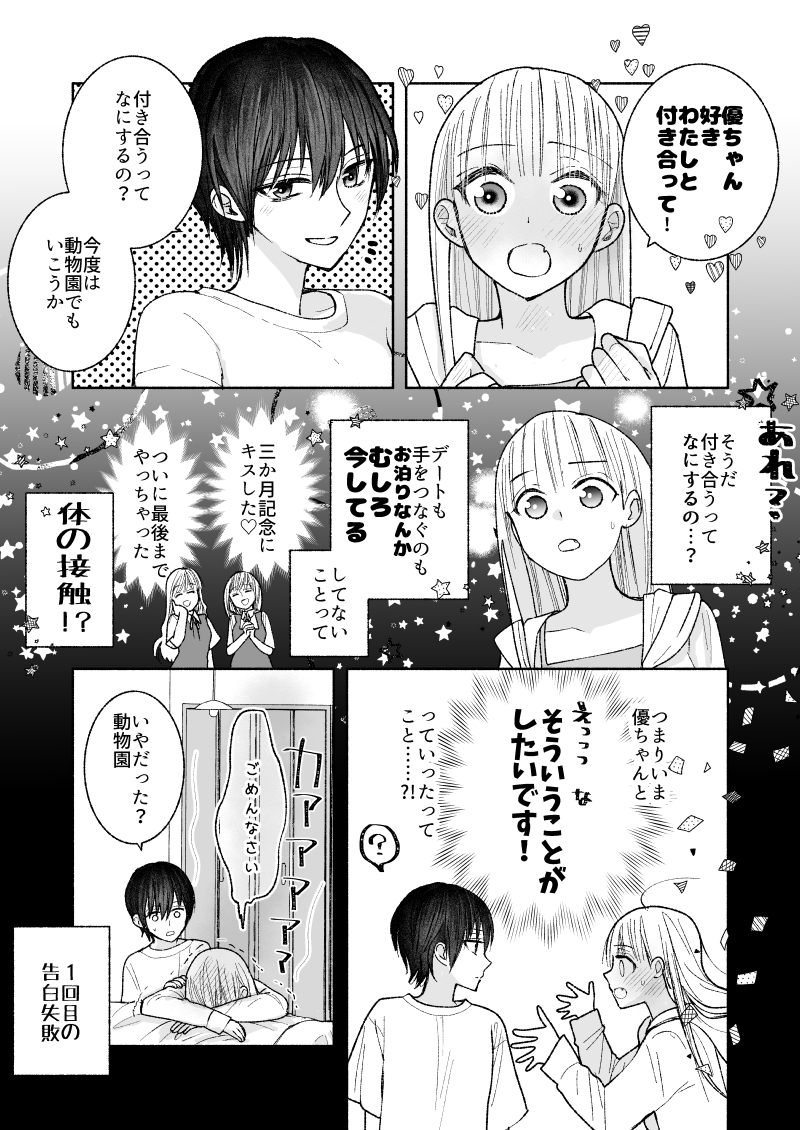 友里・片思いに気付いてすぐVS優・激重片思いすぎて告白だと思わないようにしているためのすれ違い 