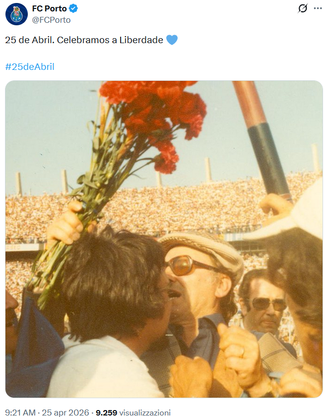 Portugal teams made posts celebrating the anniversary of the Carnation Revolution, which marked the end of the fascist regime in the country on April 25, 1974.